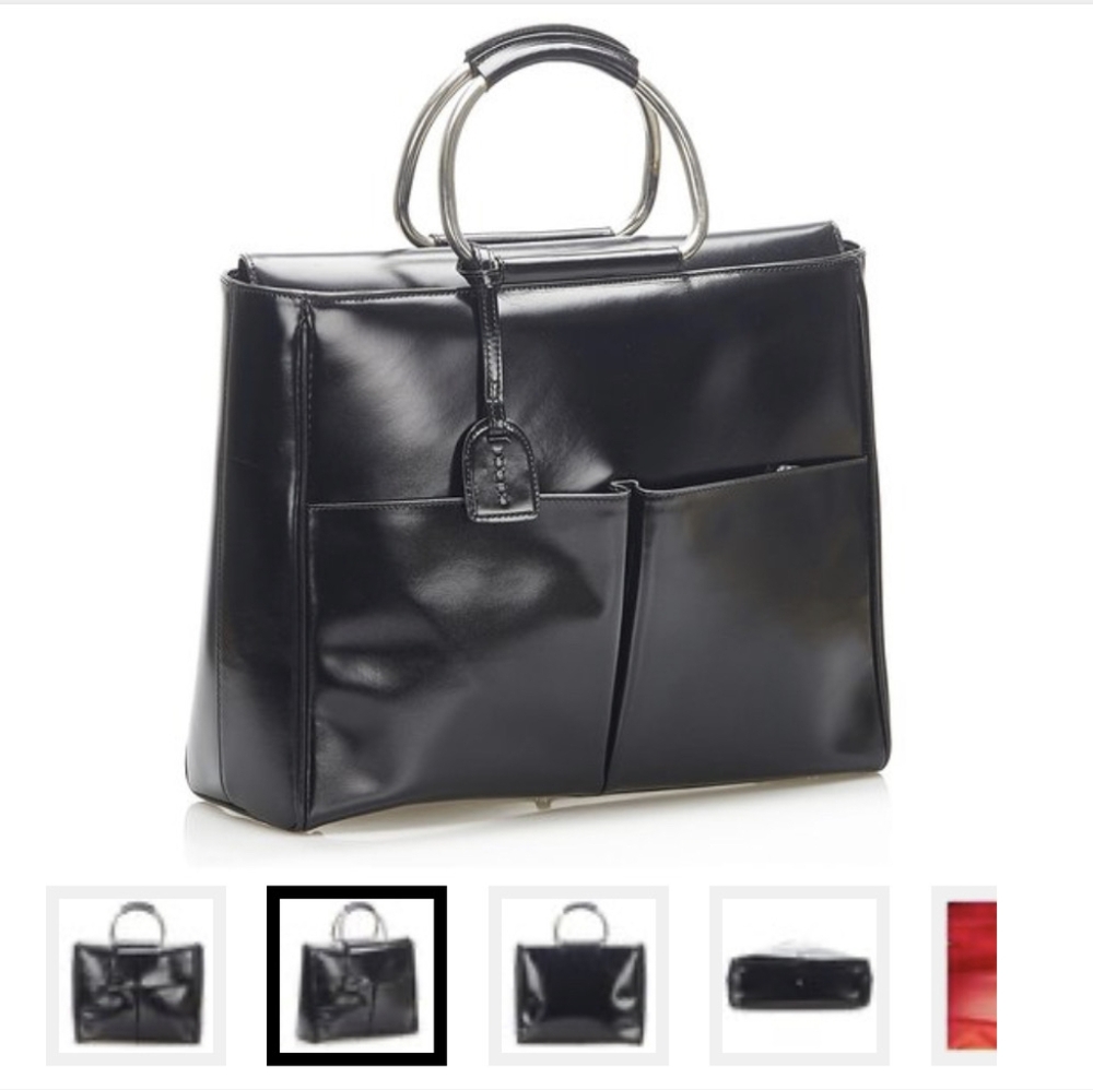 Authentic Gucci Black Patent Leather Tote - Picture 2 of 11